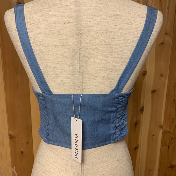 Yumi Kim Crop chambray Top with zipper & elastic - Picture 8 of 8